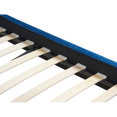 Lit Double En Velours Bleu Foncé 160x200 Cm Fitou