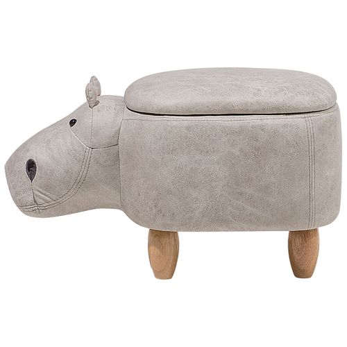 Tabouret Enfant En Cuir Pu Gris Clair Hippo