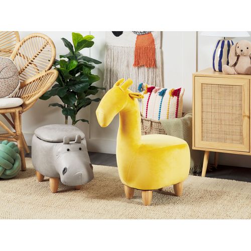 Tabouret Enfant En Cuir Pu Gris Clair Hippo