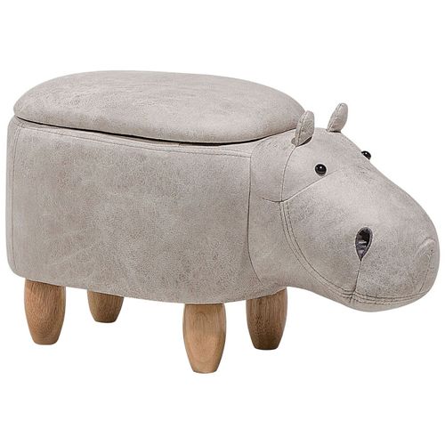 Tabouret Enfant En Cuir Pu Gris Clair Hippo