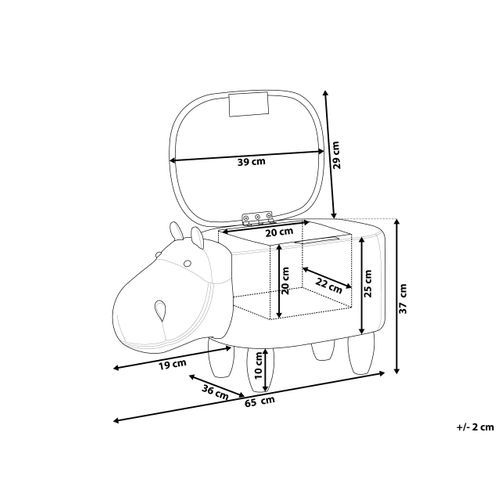 Tabouret Enfant En Cuir Pu Gris Clair Hippo
