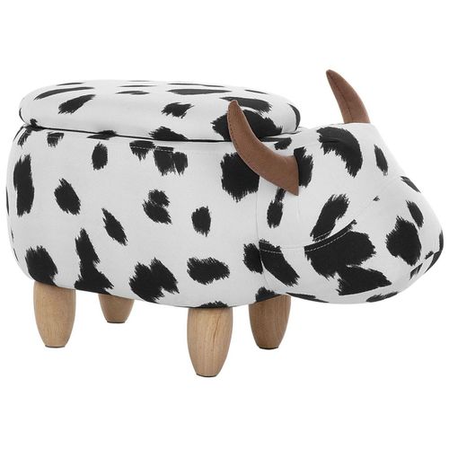 Tabouret Enfant En Tissu Noir Et Blanc Cow