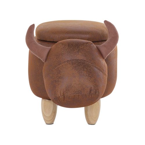 Tabouret Enfant En Cuir Pu Marron Clair Cow