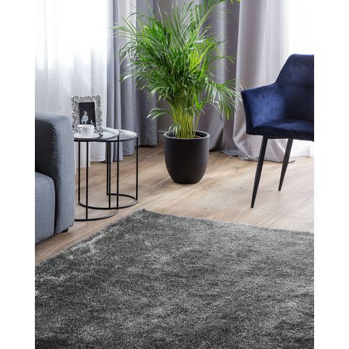 Tapis Épais 200 X 200 Cm Gris Foncé Demre