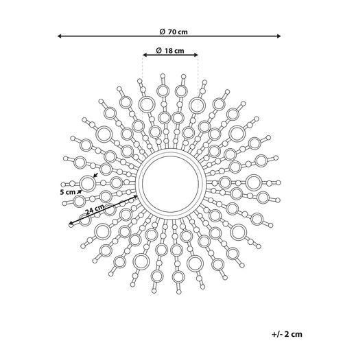Miroir 70 Cm Doré Blois