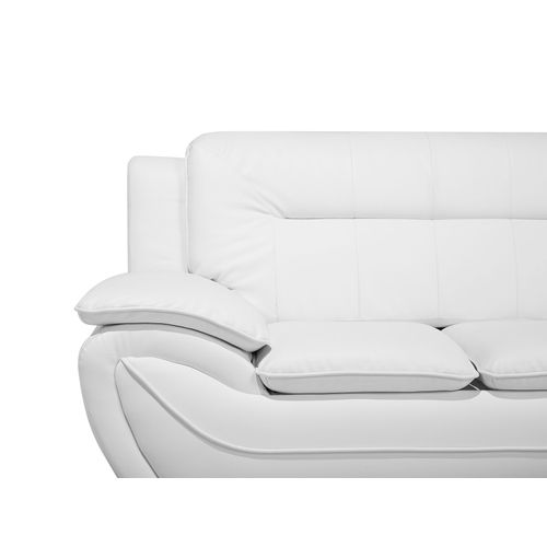 Canapé 3 Places En Cuir Pu Blanc Leira