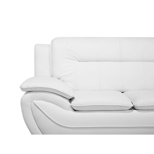 Canapé 2 Places En Cuir Pu Blanc Leira