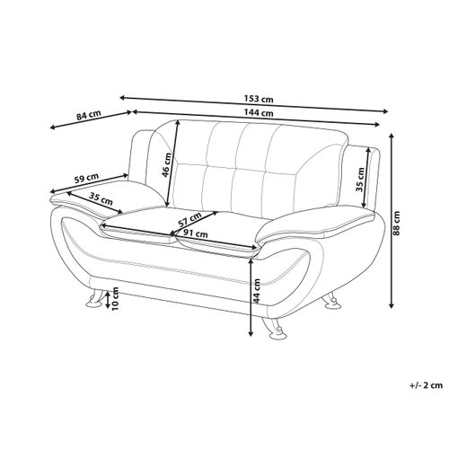 Canapé 2 Places En Cuir Pu Blanc Leira