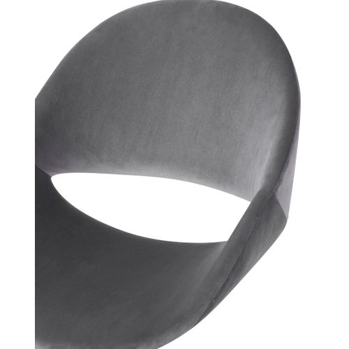 Chaise De Bureau Velours Gris Selma