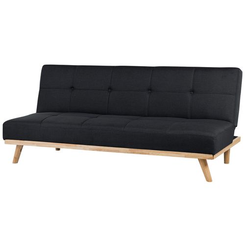 Canapé Convertible 3 Places En Tissu Noir Froya