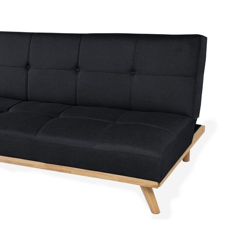 Canapé Convertible 3 Places En Tissu Noir Froya