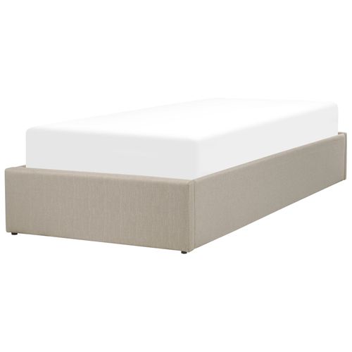 Lit Avec Coffre En Tissu Beige 90x200 Dinan