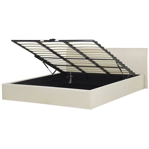 Lit Ottoman Tissu Orbey 180 X 200 Cm Beige Clair