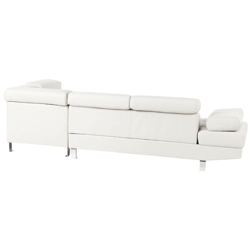 Canapé Angle à Gauche 5 Places En Cuir Pu Blanc Norrea