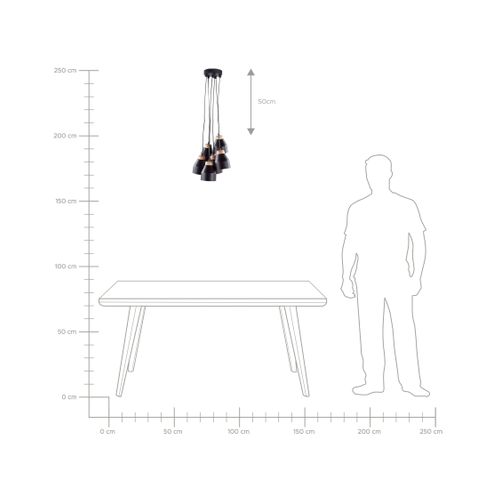 Lampe Suspension Cestos Métal Noir