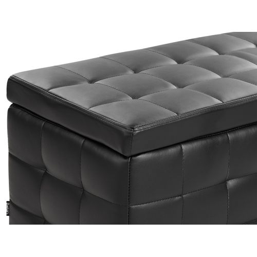 Pouf De Rangement Michigan Cuir Pu Noir