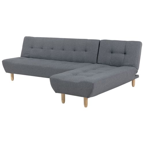 Canapé Angle à Gauche Convertible En Tissu Gris Foncé 4 Places Alsten