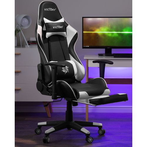 Siège De Gaming Cuir Pu Blanc Victory