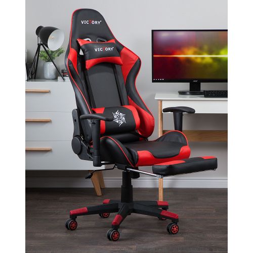 Siège De Gaming Cuir Pu Rouge Victory