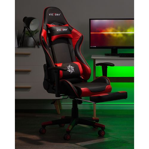 Siège De Gaming Cuir Pu Rouge Victory