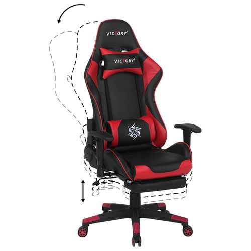 Siège De Gaming Cuir Pu Rouge Victory