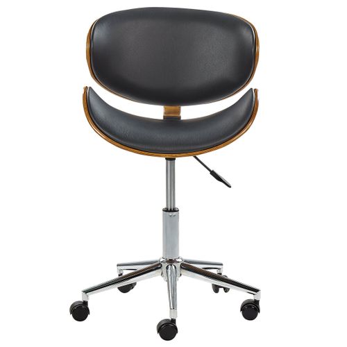 Chaise De Bureau Cuir Pu Noir Rotterdam