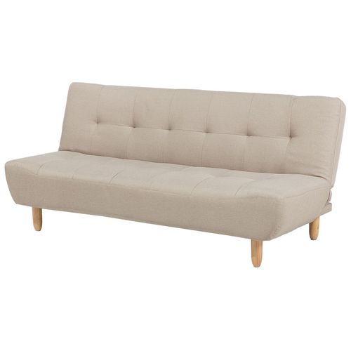 Canapé Convertible 3 Places En Tissu Beige Alsten