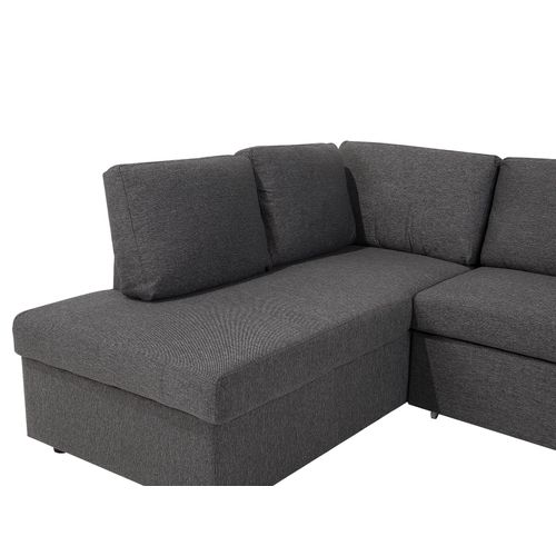 Canapé-lit En Forme De U 5 Places Karrabo Tissu Gris Foncé Avec Rangement