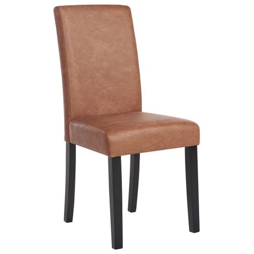 Lot de 2 Chaises De Salle à Manger En Cuir Pu Marron Broadway