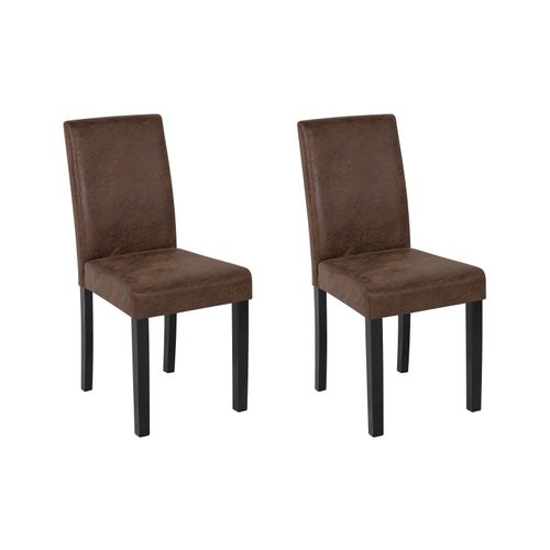 Lot de 2 Chaises De Salle à Manger En Cuir Pu Marron Broadway