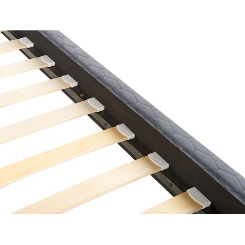 Lit Avec Sommier Velours Bayonne 180 X 200 Cm Gris Clair