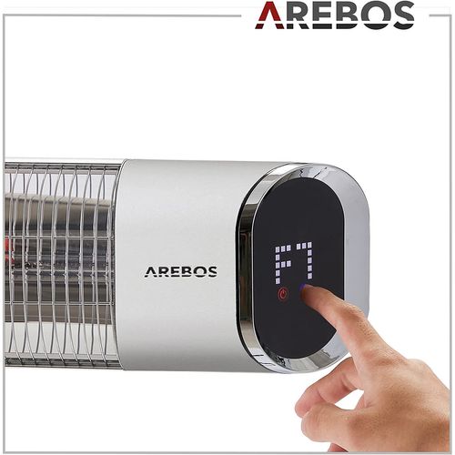 Chauffage Radiant Infrarouge  Radiateur Électrique 2000 W Télécommande  Argenté