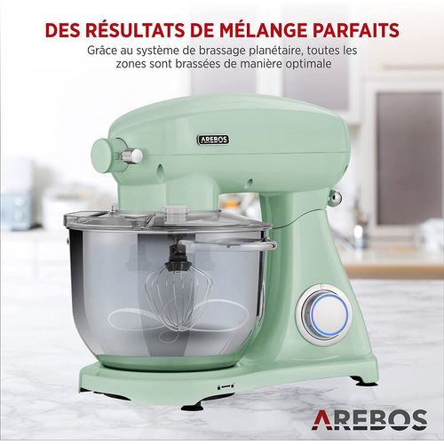 Robot Pâtissier Professionnel 1800w Retro Vert 6 Litres 6 Vitesses