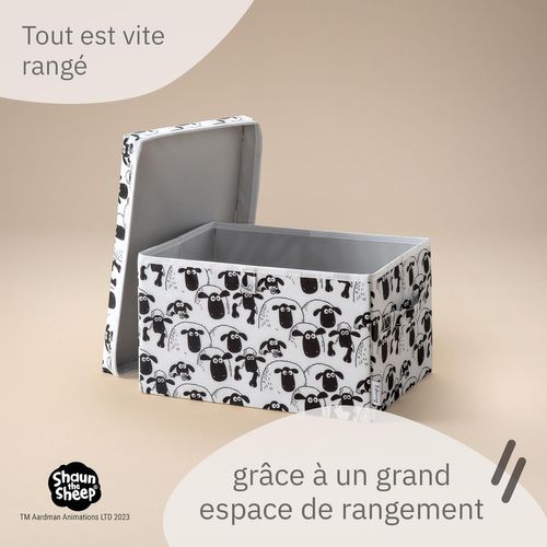 Boîte De Rangement Avec Couvercle Fond Blanc Lifeney Shaun Le Mouton