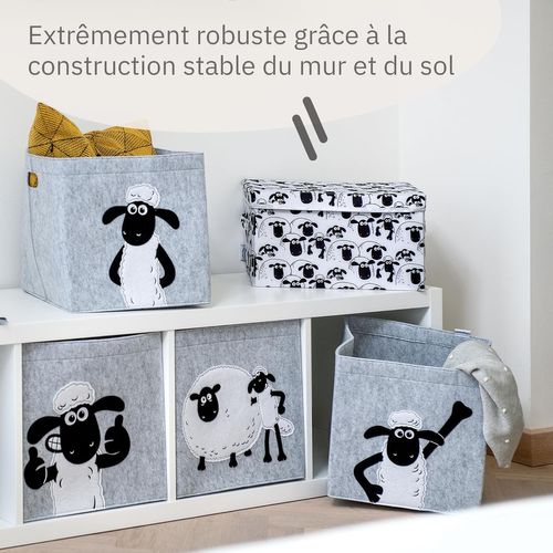 Boîte De Rangement Avec Couvercle Fond Blanc Lifeney Shaun Le Mouton