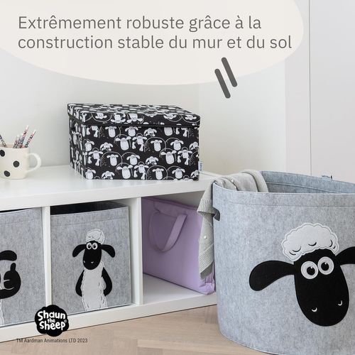 Boîte De Rangement Avec Couvercle Fond Noir Lifeney Shaun Le Mouton