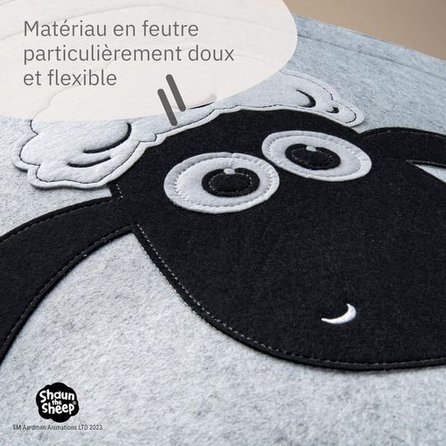 Panier à Linge Sale Gris En Feutre Motif Tête De Mouton Lifeney Shaun Le Mouton
