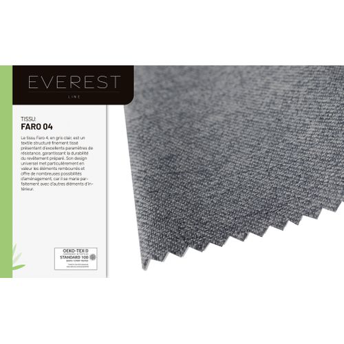 Lit Boxspring 140x200 Confortable Everest Avec Tiroir Et Surmatelas - Gris