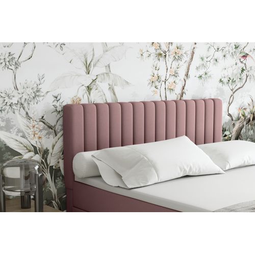 Lit Boxspring 160x200 Confortable Everest Avec Tiroir Et Surmatelas - Rose