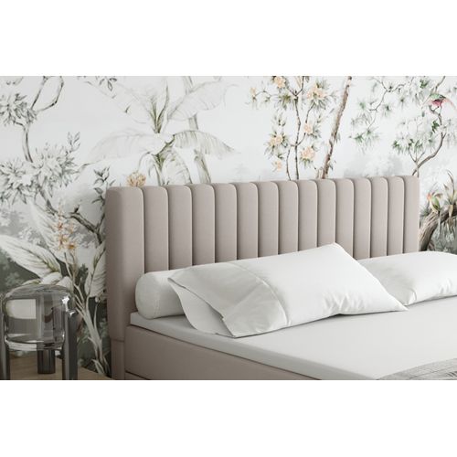 Lit Boxspring 180x200 Confortable Everest Avec Tiroir Et Surmatelas - Beige