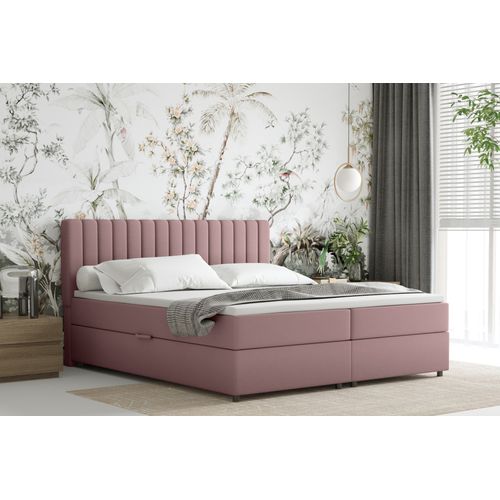 Lit Boxspring 180x200 Confortable Everest Avec Tiroir Et Surmatelas - Rose