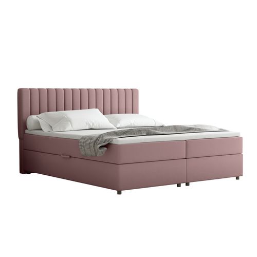 Lit Boxspring 180x200 Confortable Everest Avec Tiroir Et Surmatelas - Rose