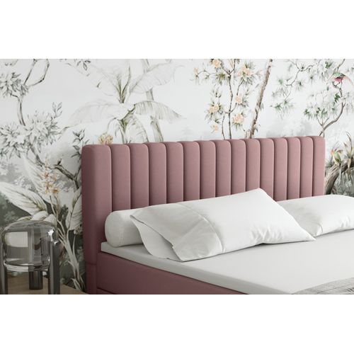 Lit Boxspring 180x200 Confortable Everest Avec Tiroir Et Surmatelas - Rose