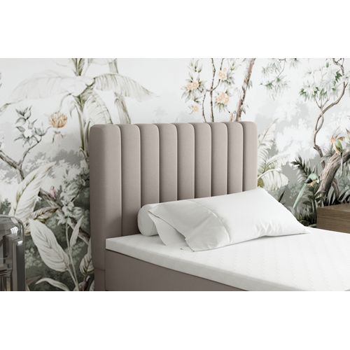 Lit Boxspring 90x200 Confortable Everest Avec Tiroir Et Surmatelas - Beige