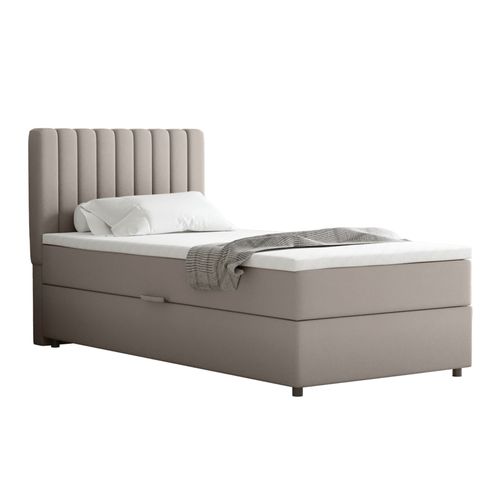 Lit Boxspring 90x200 Confortable Everest Avec Tiroir Et Surmatelas - Beige