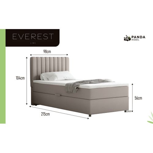 Lit Boxspring 90x200 Confortable Everest Avec Tiroir Et Surmatelas - Beige