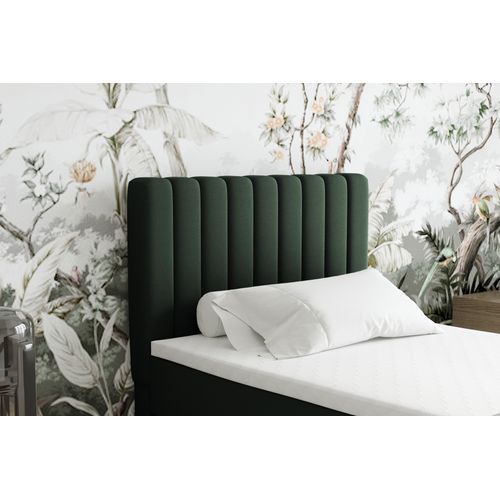 Lit Boxspring 90x200 Confortable Everest Avec Tiroir Et Surmatelas - Vert sapin