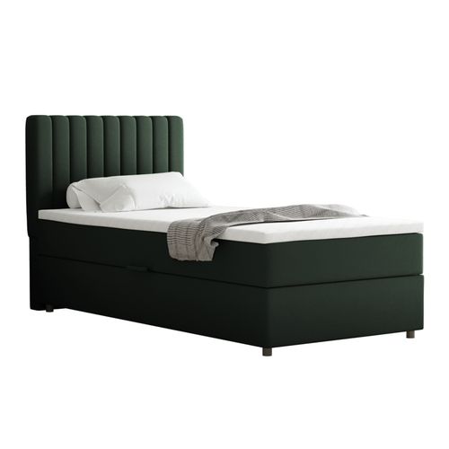 Lit Boxspring 90x200 Confortable Everest Avec Tiroir Et Surmatelas - Vert sapin