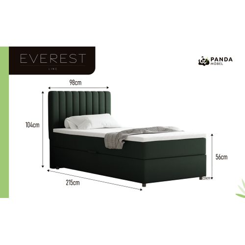 Lit Boxspring 90x200 Confortable Everest Avec Tiroir Et Surmatelas - Vert sapin