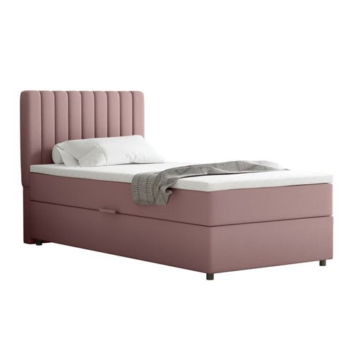 Lit Boxspring 90x200 Confortable Everest Avec Tiroir Et Surmatelas - Rose